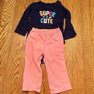 Carter’s 12 month “Super Cute” Onsie and Matching Pants